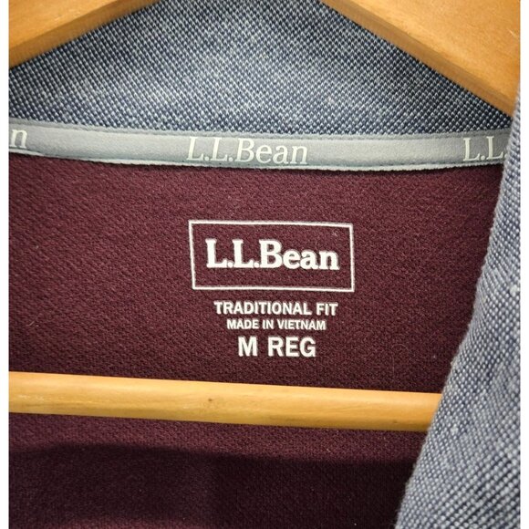 LL Bean Sweatshirt Jacket Full-Zip Plum Weave M Cotton Polyester Traditional Fit - Picture 11 of 14